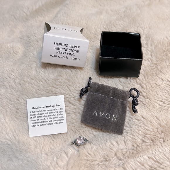 925 Sterling silver and rose quartz ring - Picture 3 of 3